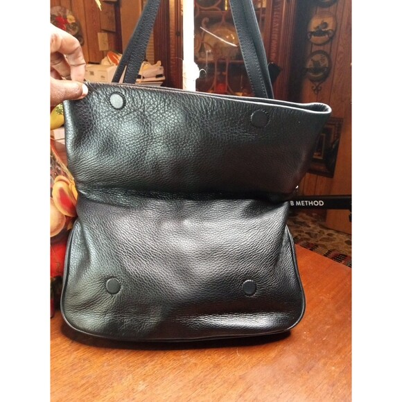 $435+ Auth Tory Burch Black Leather Amanda Foldover Crossbody Bag Beautiful - Picture 3 of 11